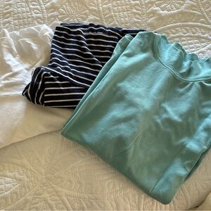 Abound Teal and Striped Long Sleeve Tops
